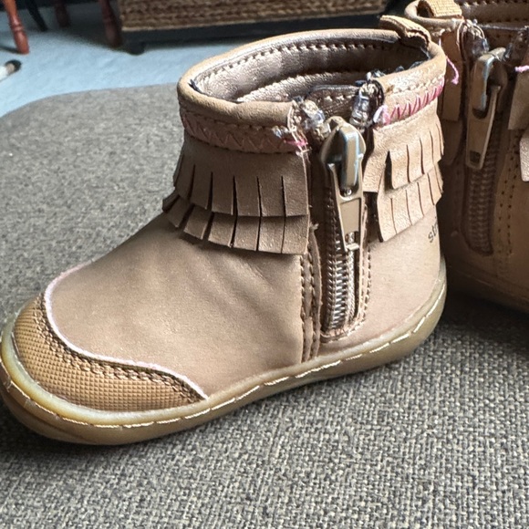 Stride Rite Light Brown Kids Fringe Boots - Picture 2 of 6
